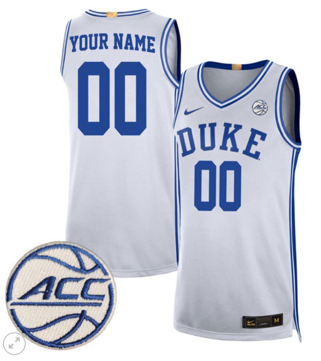 Custom Duke Blue Devils Jersey College Basketball Game Stiched Limited White