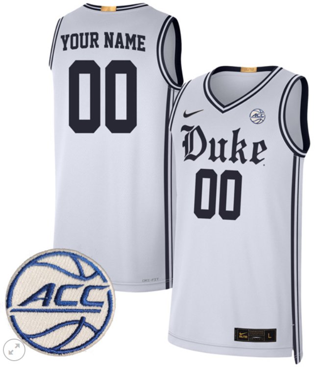 Custom Duke Blue Devils Jersey College Basketball Game Stiched White