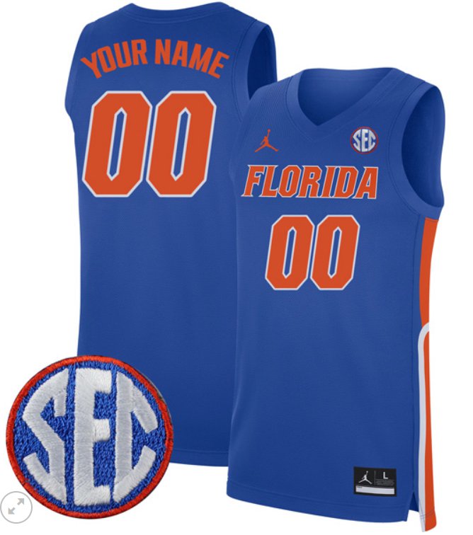 Custom Florida Gators Jersey College Basketball Stiched Royal Blue