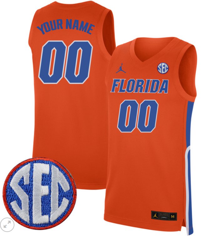 Custom Florida Gators Jersey College Basketball Stiched Orange