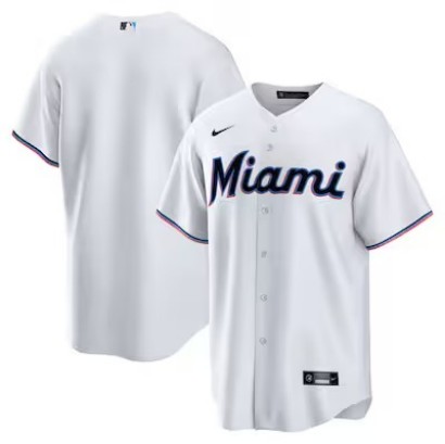 Big Size 4XL-8XL Men's Miami Marlins Nike Home Replica Stitched Jersey - White