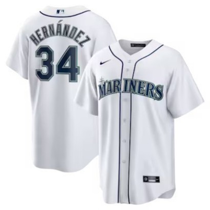 Men's & Women's & Youth Seattle Mariners #34 Felix Hernandez White Nike Home Retired Player Replica Stitched Jersey