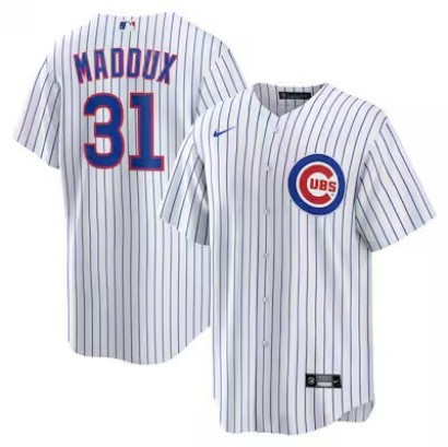 Men's & Women's & Youth Chicago Cubs #31 Greg Maddux White Nike Home Retired Player Replica Stitched Jersey