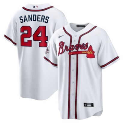 Men's & Women's & Youth Atlanta Braves #24 Deion Sanders White Nike Home Retired Player Replica Stitched Jersey