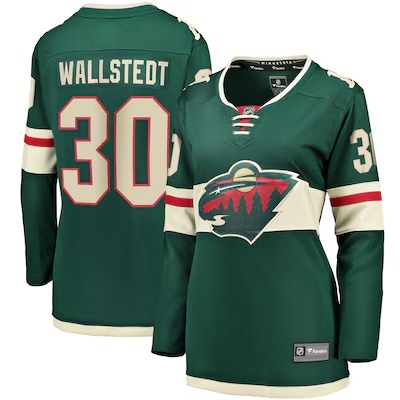 Women's Minnesota Wild #30 Jesper Wallstedt Green Home Breakaway Stitched Jersey