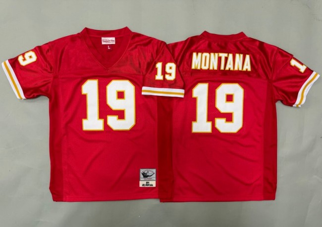 Youth Kansas City Chiefs #19 Joe Montana Red 1994 Throwback Stitched Jersey