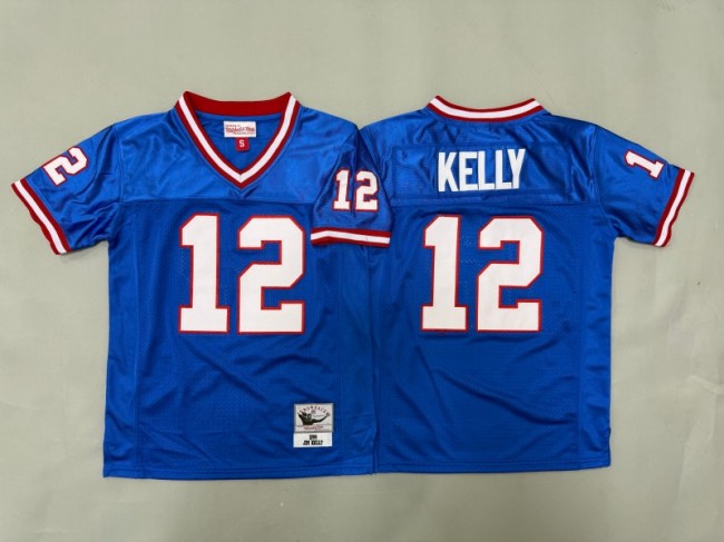 Youth Buffalo Bills #12 Jim Kelly Blue 1994 Throwback Stitched Jersey