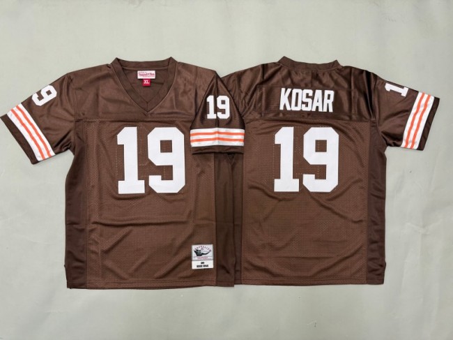 Youth Cleveland Browns #19 Bernie Kosar Brown 1986 Throwback Stitched Jersey