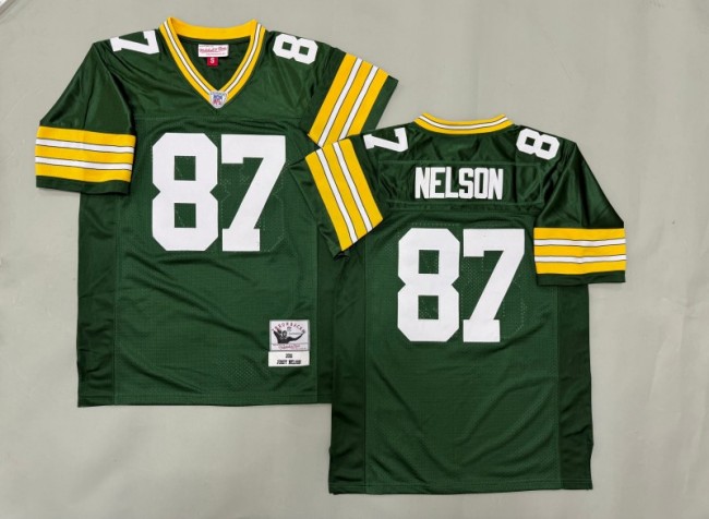 Men's Green Bay Packers #87 Jordy Nelson Green 2010 Throwback Stitched Jersey