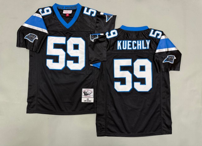 Men's Carolina Panthers #59 Luke Kuechly Black 2013 Throwback Stitched Jersey