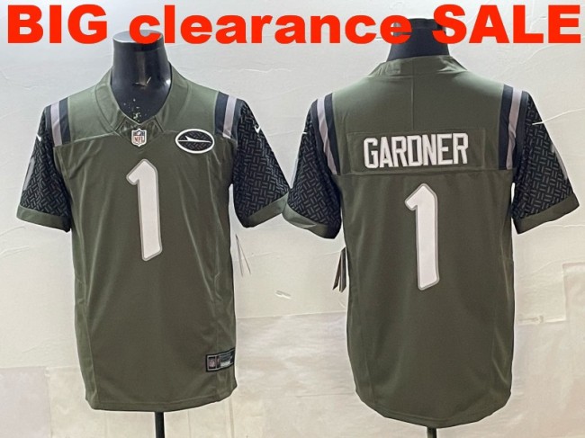 Clearance SALE Mens & Womens & Youth New York Jets #1 Sauce Gardner 2025 “Rivalries” F.U.S.E. Stitched Limited Jersey Gotham Green