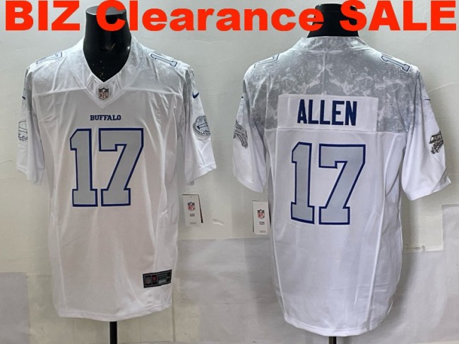 Clearance SALE Mens & Womens & Youth Buffalo Bills #17 Josh Allen 2025 “Rivalries” F.U.S.E. Stitched Limited Jersey White