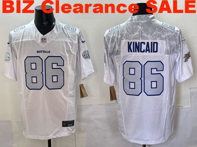 Clearance SALE Mens & Womens & Youth Buffalo Bills #86 Dalton Kincaid 2025 “Rivalries” F.U.S.E. Stitched Limited Jersey White