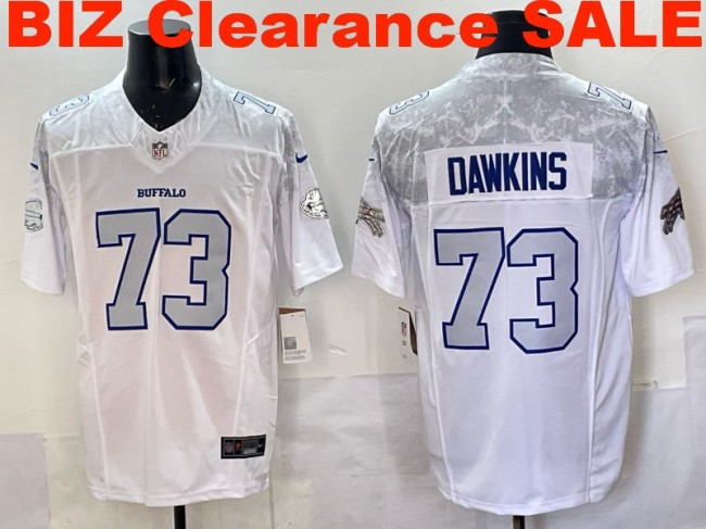 Clearance SALE Mens & Womens & Youth Buffalo Bills #73 Dion Dawkins 2025 “Rivalries” F.U.S.E. Stitched Limited Jersey White