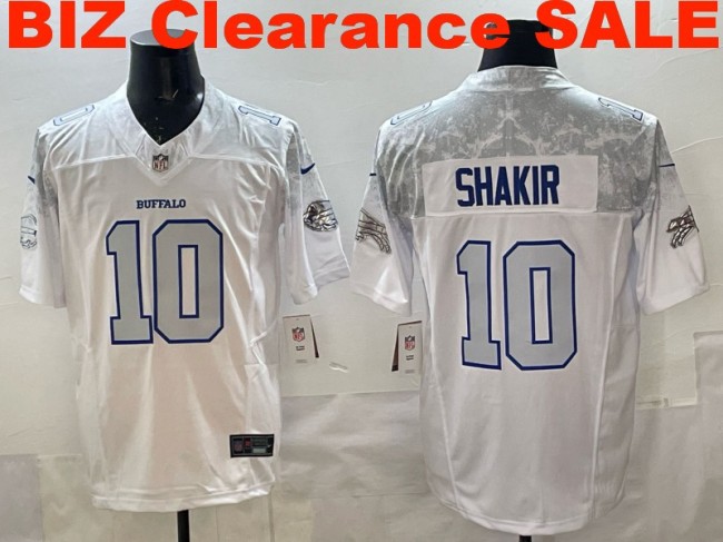 Clearance SALE Mens & Womens & Youth Buffalo Bills #10 Khalil Shakir 2025 “Rivalries” F.U.S.E. Stitched Limited Jersey White
