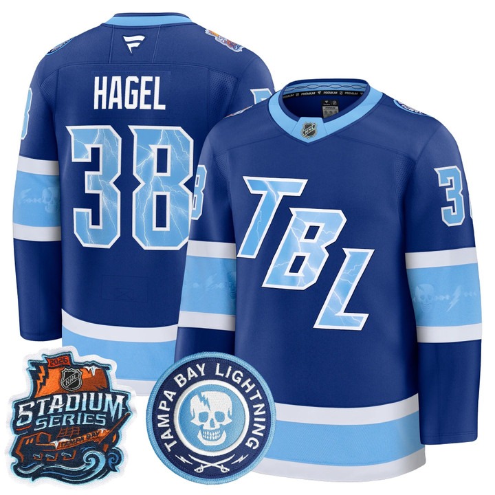 Men's Tampa Bay Lightning #38 Brandon Hagel Blue 2026 Stadium Series Stitched Jersey