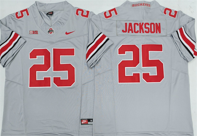 Men's Ohio State Buckeyes #25 Lamar Bo Jackson Grey 2025 F.U.S.E. Limited Stitched Jersey