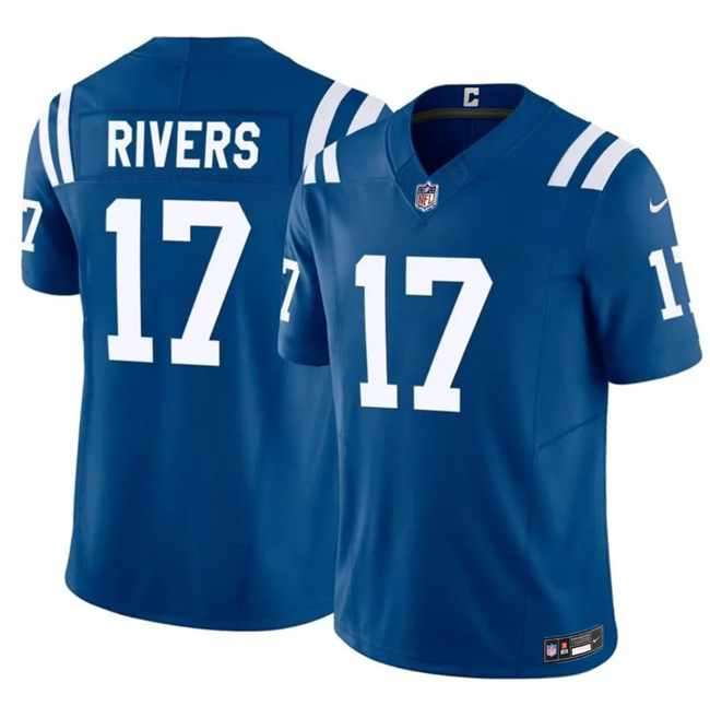 Men's Indianapolis Colts #17 Philip Rivers Blue 2025 F.U.S.E. Vapor Limited Stitched Football Jersey