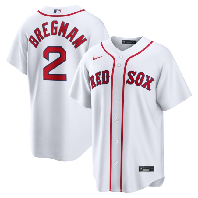 Men's Boston Red Sox #2 Alex Bregman White Nike Home Stitched Replica Jersey