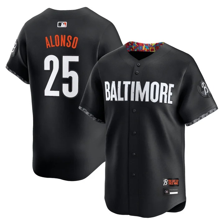 Men's Baltimore Orioles #25 Pete Alonso Black City Nike Connect Limited Stitched Baseball Jersey