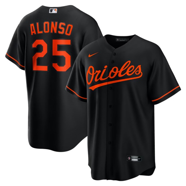Men's Baltimore Orioles #25 Pete Alonso Black Nike Alternate Limited Stitched Baseball Jersey