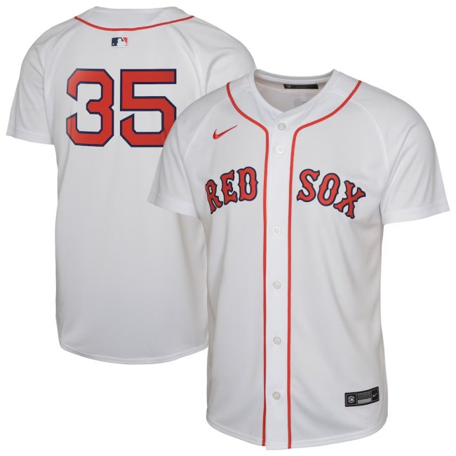 Youth Boston Red Sox #35 Garrett Crochet White No Name Nike Limited Player Jersey