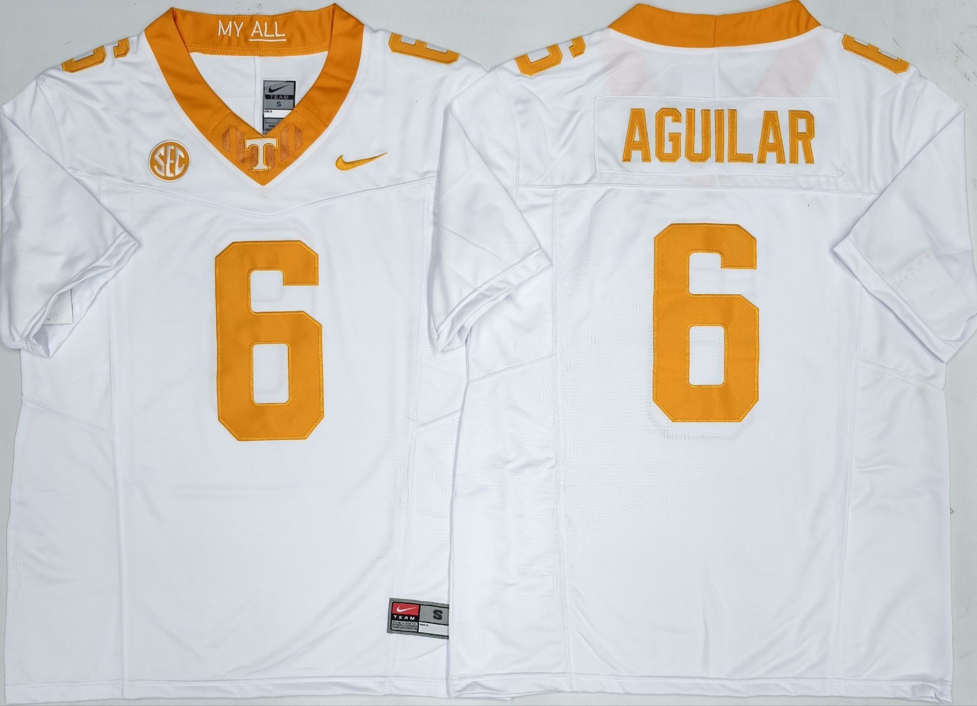 Men's Tennessee Volunteers #6 Joey Aguilar White 2025 F.U.S.E. Stitched Jersey