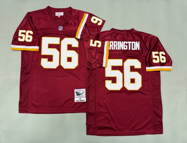 Men's Washington Commanders #56 Lavar Arrington Red 'MN' Throwback 2001 Stitched Football Jersey