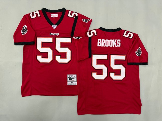 Men's Tampa Bay Buccaneers #55 Derrick Brooks Red 'MN' Throwback 2002 Stitched Football Jersey