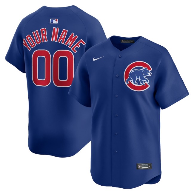 Men's Chicago Cubs Custom Royal Nike Alternate Limited Jersey