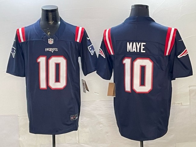 Men's New England Patriots #10 Drake Maye Navy 2025 F.U.S.E. Vapor Limited Stitched Football Jersey