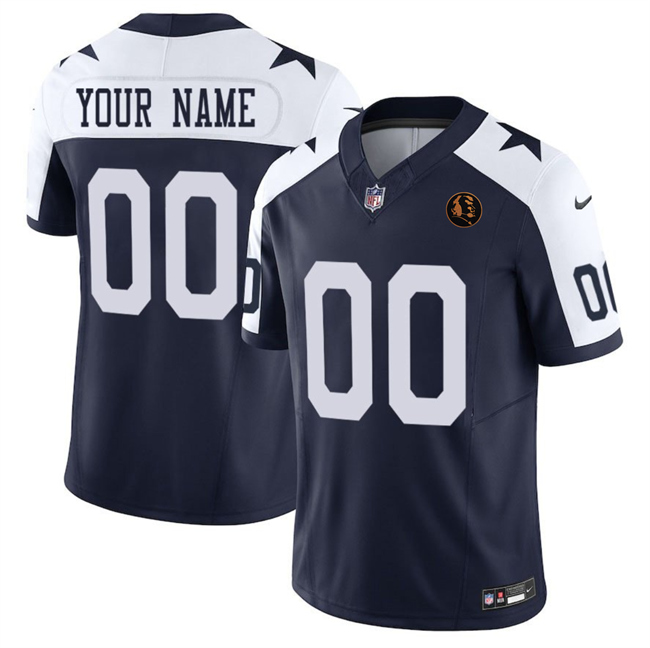 Men's & Women's & Youth Dallas Cowboys Active Player Custom Navy 2025 F.U.S.E. With John Madden Patch Thanksgiving Vapor Limited Stitched Football Jersey