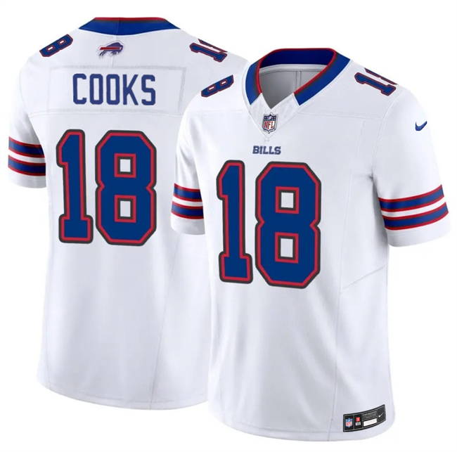 Men's Buffalo Bills #18 Brandin Cooks White 2025 F.U.S.E. Vapor Untouchable Limited Stitched Football Jersey