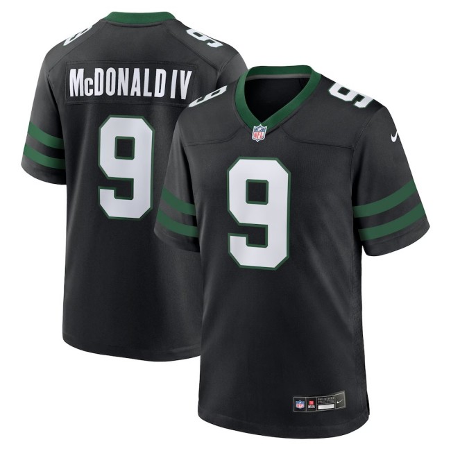 Men's New York Jets #9 Will McDonald IV Legacy Black Nike Alternate Game Stitched Jersey