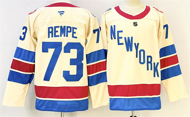 Men's New York Rangers #73 Matt Rempe Beige 2025-26 Winter Classic With A Patch Stitched Hockey