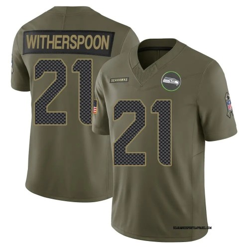 Men's Seattle Seahawks #21 Devon Witherspoon Olive 2025 Salute to Service F.U.S.E. Vapor Limited Stitched Jersey