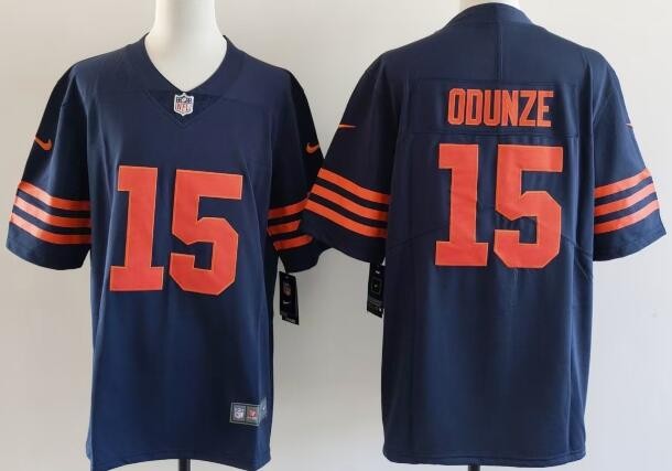 Men's Chicago Bears #15 Rome Odunze Navy Alternate Vapor Limited Stitched Jersey