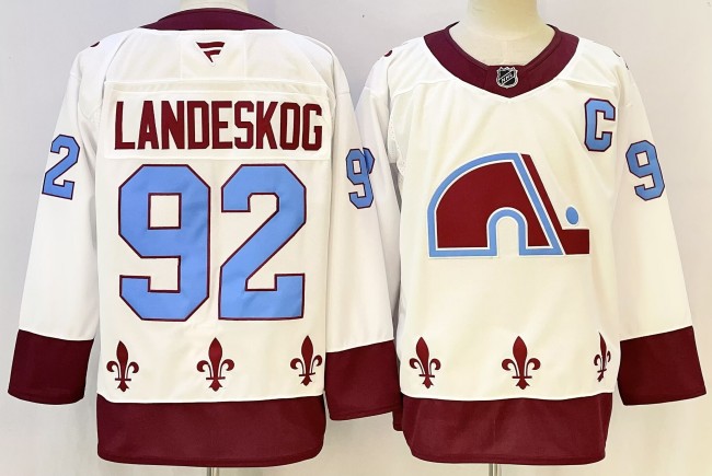Men's Colorado Avalanche #92 Gabriel Landeskog White Reverse Retro Stitched Jersey