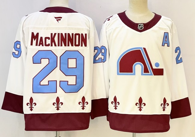 Men's Colorado Avalanche #29 Nathan MacKinnon White Reverse Retro Stitched Jersey