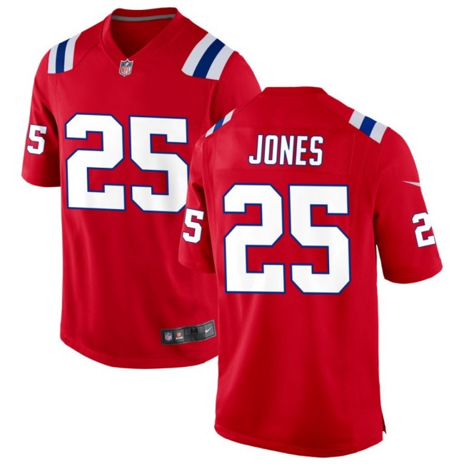 Men's New England Patriots #25 Marcus Jones Red Vapor Limited Stitched Jersey