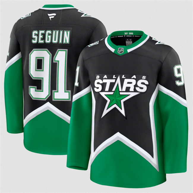 Youth Dallas Stars #91 Tyler Seguin Black 2025-26 Alternate Stitched Hockey Jersey