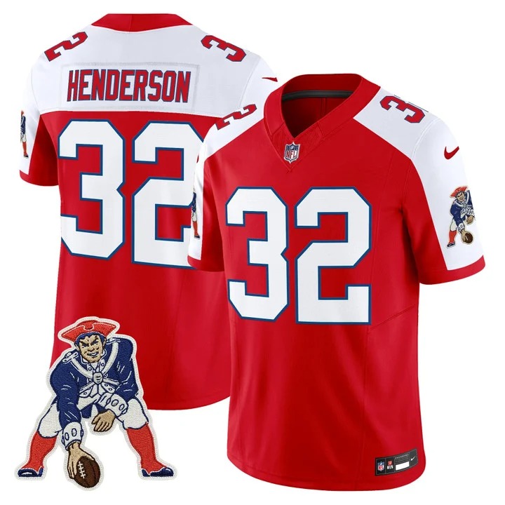 Men's & Women's & Youth New England Patriots #32 TreVeyon Henderson Red White F.U.S.E. Throwback Vapor Limited Stitched Jersey