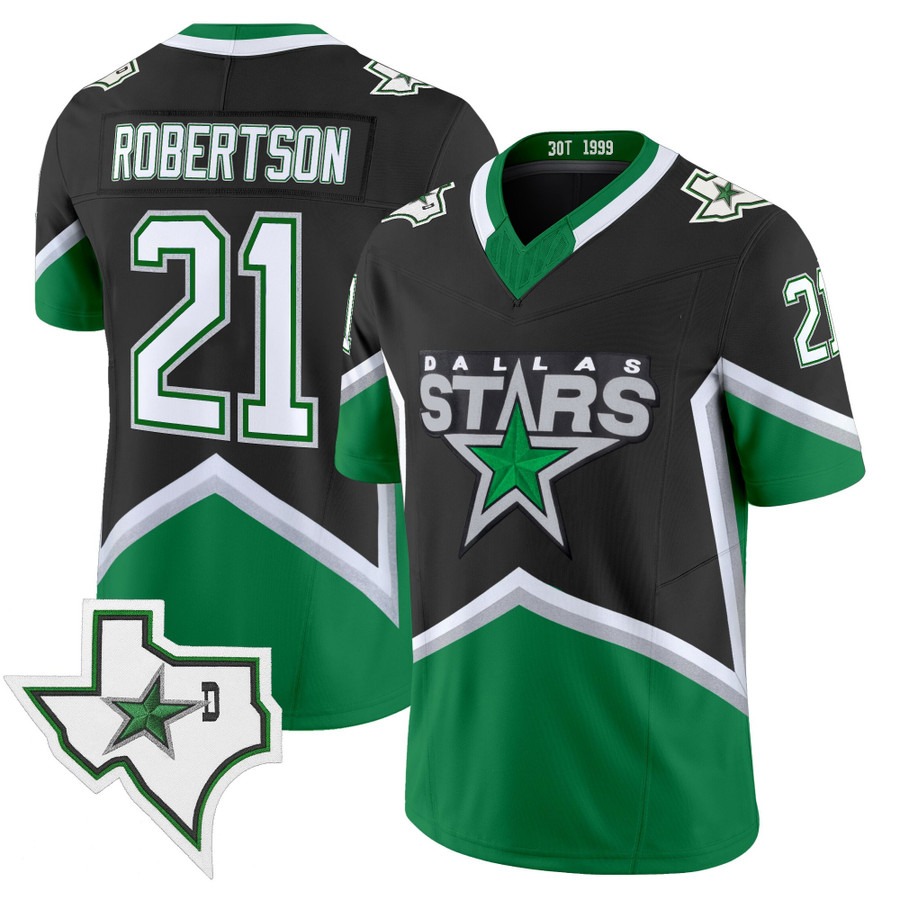 Men's & Women's & Youth Dallas Stars #21 Jason Robertson Black '99 Throwback Vapor Stitched Football Style Jersey