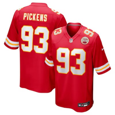 Men's Kansas City Chiefs #93 Zacch Pickens Red Nike Team Game Jersey