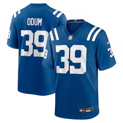 Men's Indianapolis Colts #39 George Odum Royal Nike Team Game Jersey