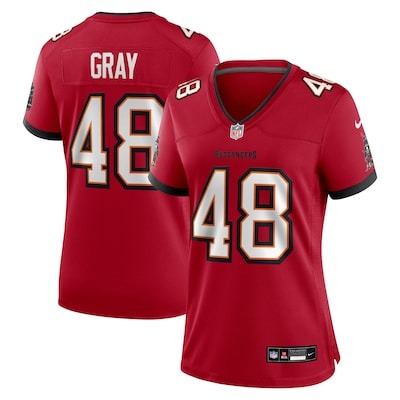 Women's Tampa Bay Buccaneers #48 JT Gray Red Nike Team Game Jersey