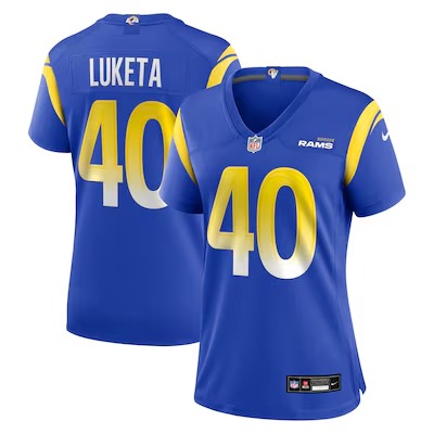 Women's Los Angeles Rams #40 Jesse Luketa Royal Nike Team Game Jersey