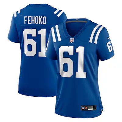Women's Indianapolis Colts #61 Viliami Fehoko Royal Nike Team Game Jersey