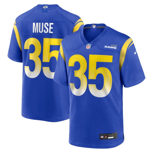 Men's Los Angeles Rams #35 Nick Muse Royal Nike Team Game Jersey