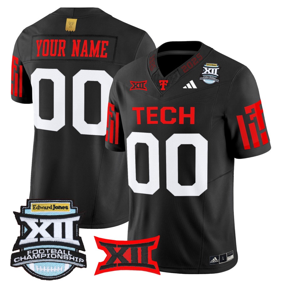 Men's & Women's & Youth Texas Tech Red Raiders Custom 2025 Big 12 Championship Vapor F.U.S.E. Limited Stitched football Jersey Black